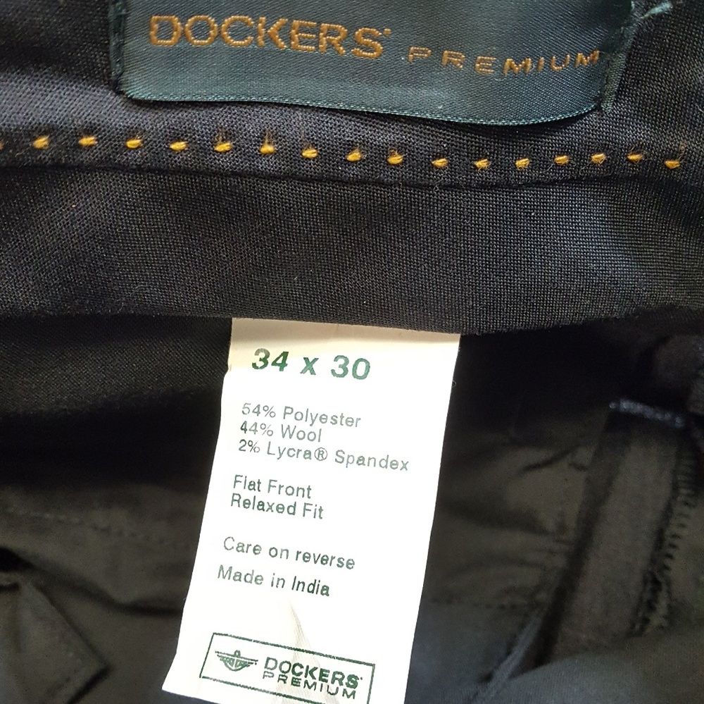 NICE Vtg MENS DOCKERS PREMIUM DRESS PANTS Charcoal - Picture 5 of 7